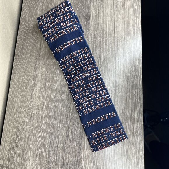 Rooster Men’s Cotton Square Bottom Necktie Ironic Necktie Word Design 55” X 3” - Picture 3 of 5